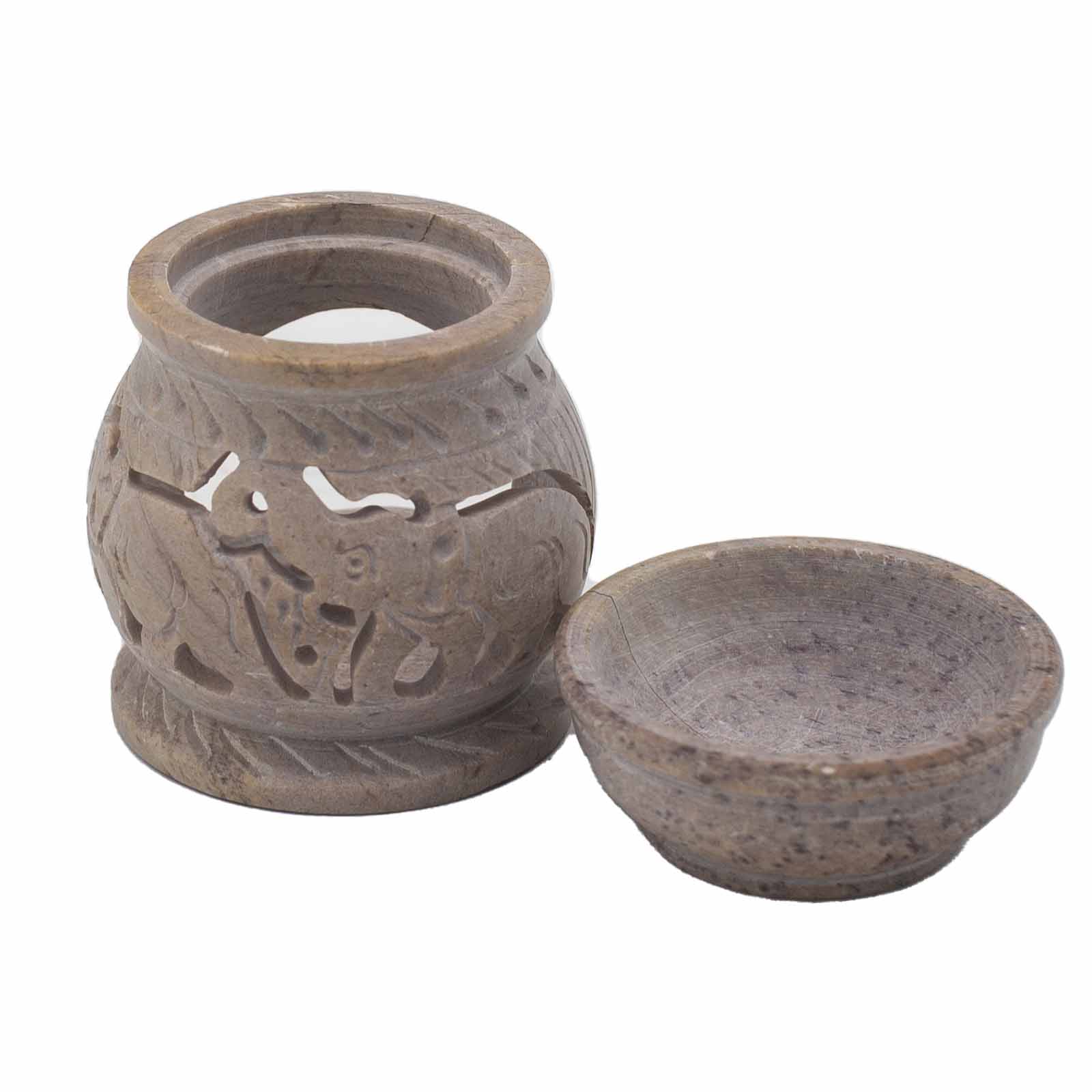 Ancient Wisdom Small Soapstone Oil Burner 8cm - Elephant