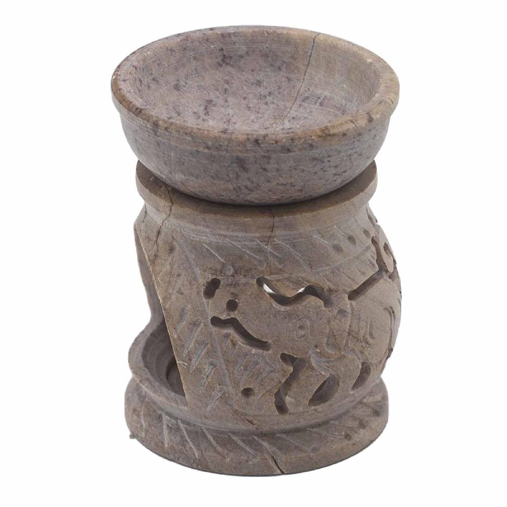 Ancient Wisdom Small Soapstone Oil Burner 8cm - Elephant