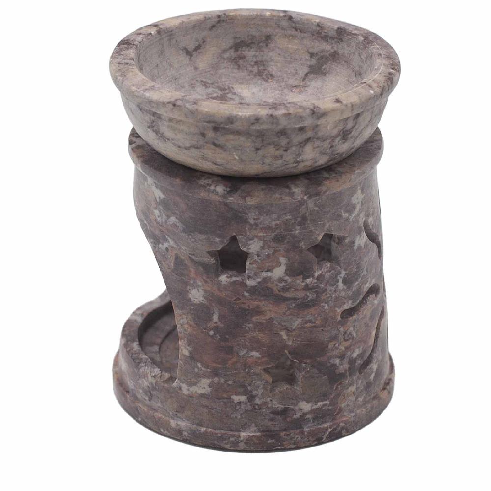 Ancient Wisdom Small Soapstone Oil Burner 8cm - Sun & Stars