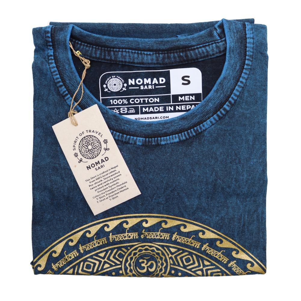 Ancient Wisdom Small Stone Washed T-Shirt - Chakra - Blue