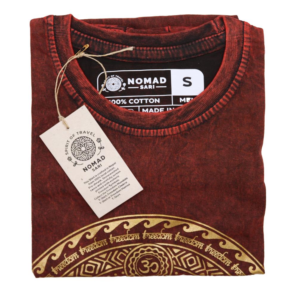 Ancient Wisdom Small Stone Washed T-Shirt - Chakra - Maroon
