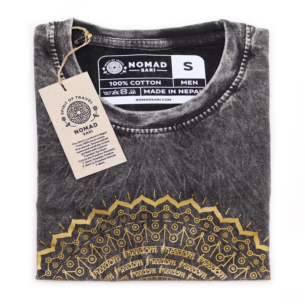 Ancient Wisdom Small Stone Washed T-Shirt - Mandala - Dark Grey