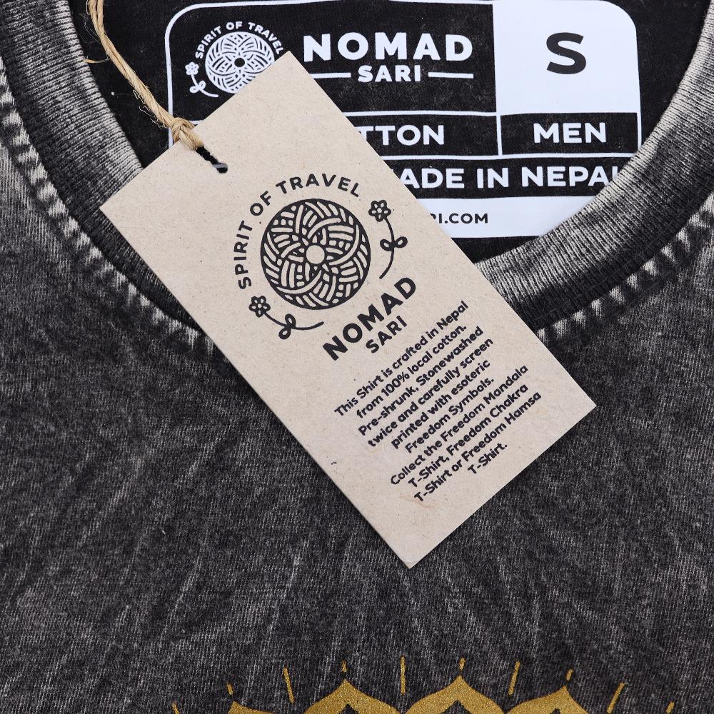 Ancient Wisdom Small Stone Washed T-Shirt - Mandala - Dark Grey