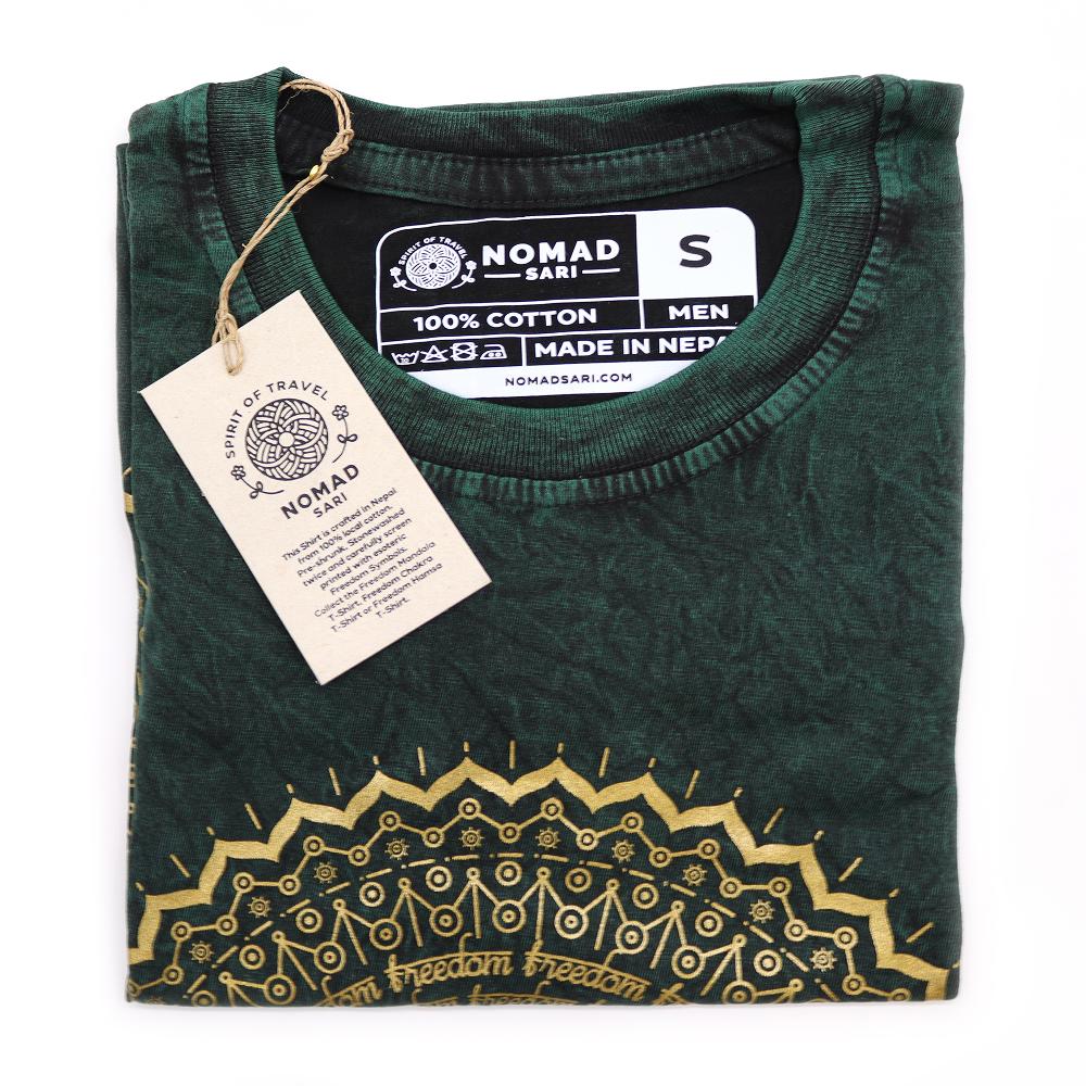 Ancient Wisdom Small Stone Washed T-Shirt - Mandala - Green