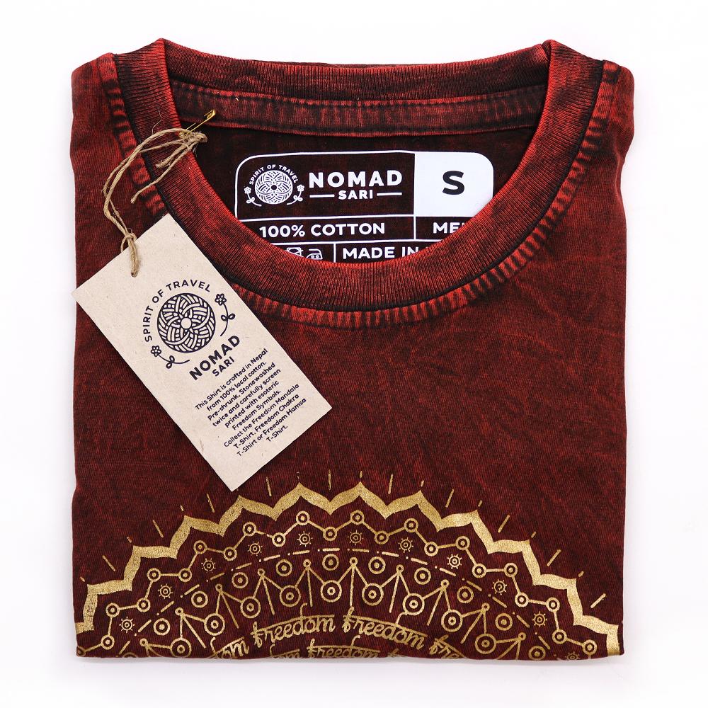 Ancient Wisdom Small Stone Washed T-Shirt - Mandala - Maroon