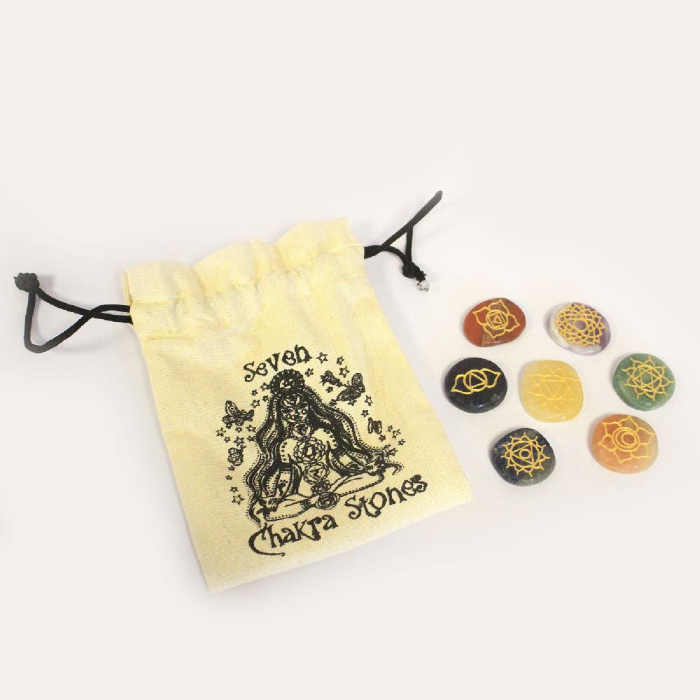 Ancient Wisdom Small Stones Chakra Set (Rounded Shape)