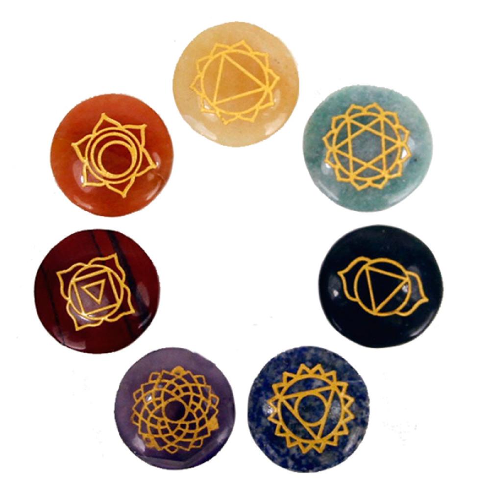 ancient wisdom Small Stones Chakra Set (Rounded shape)