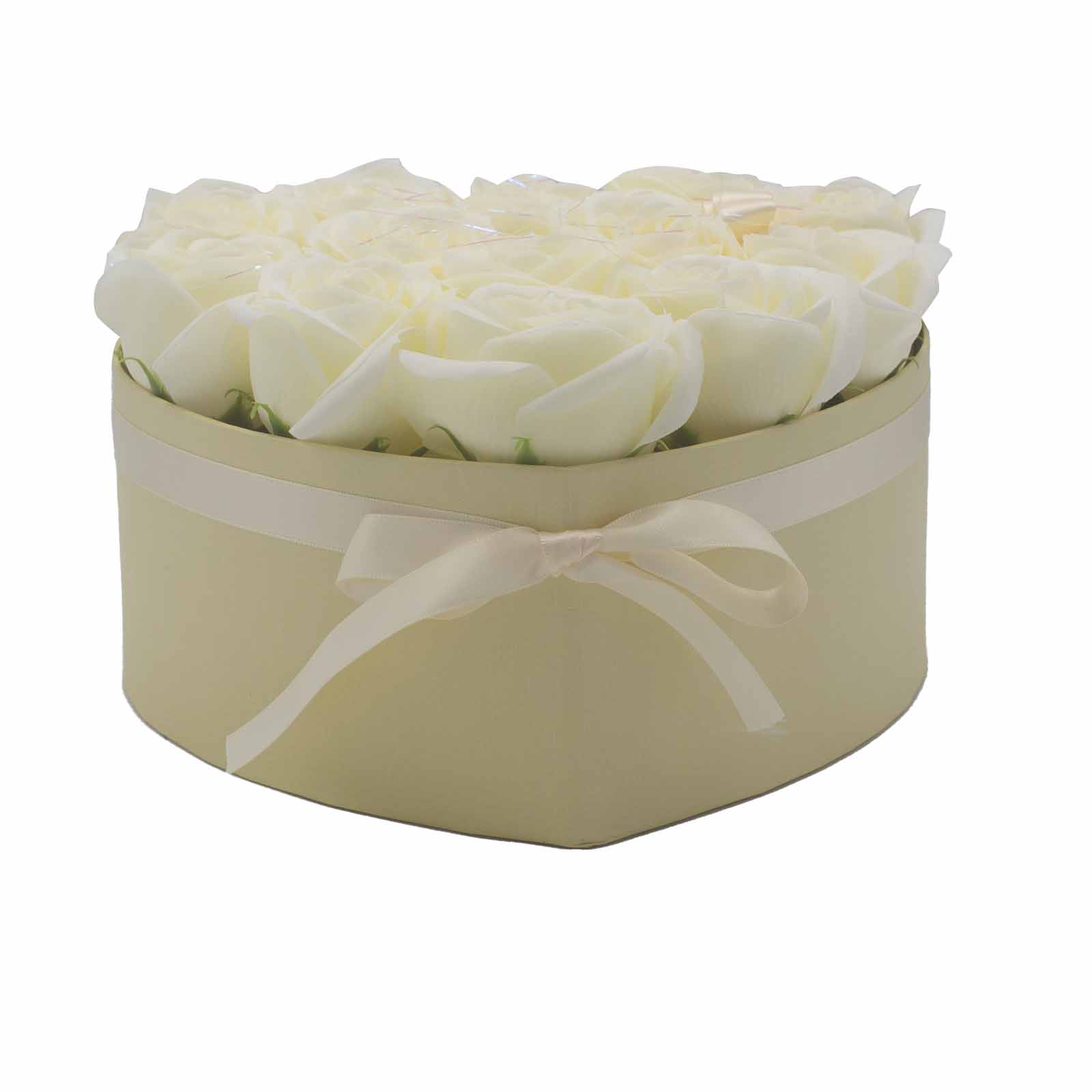 Ancient Wisdom Soap Flower Gift Bouquet - 13 Cream Roses - Heart