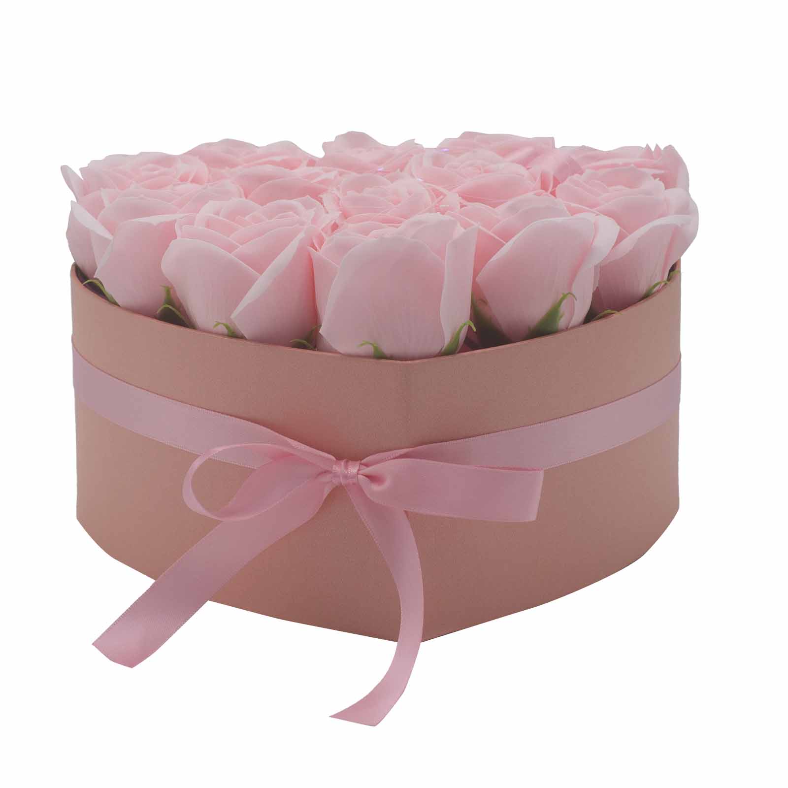 Ancient Wisdom Soap Flower Gift Bouquet - 13 Pink Roses - Heart