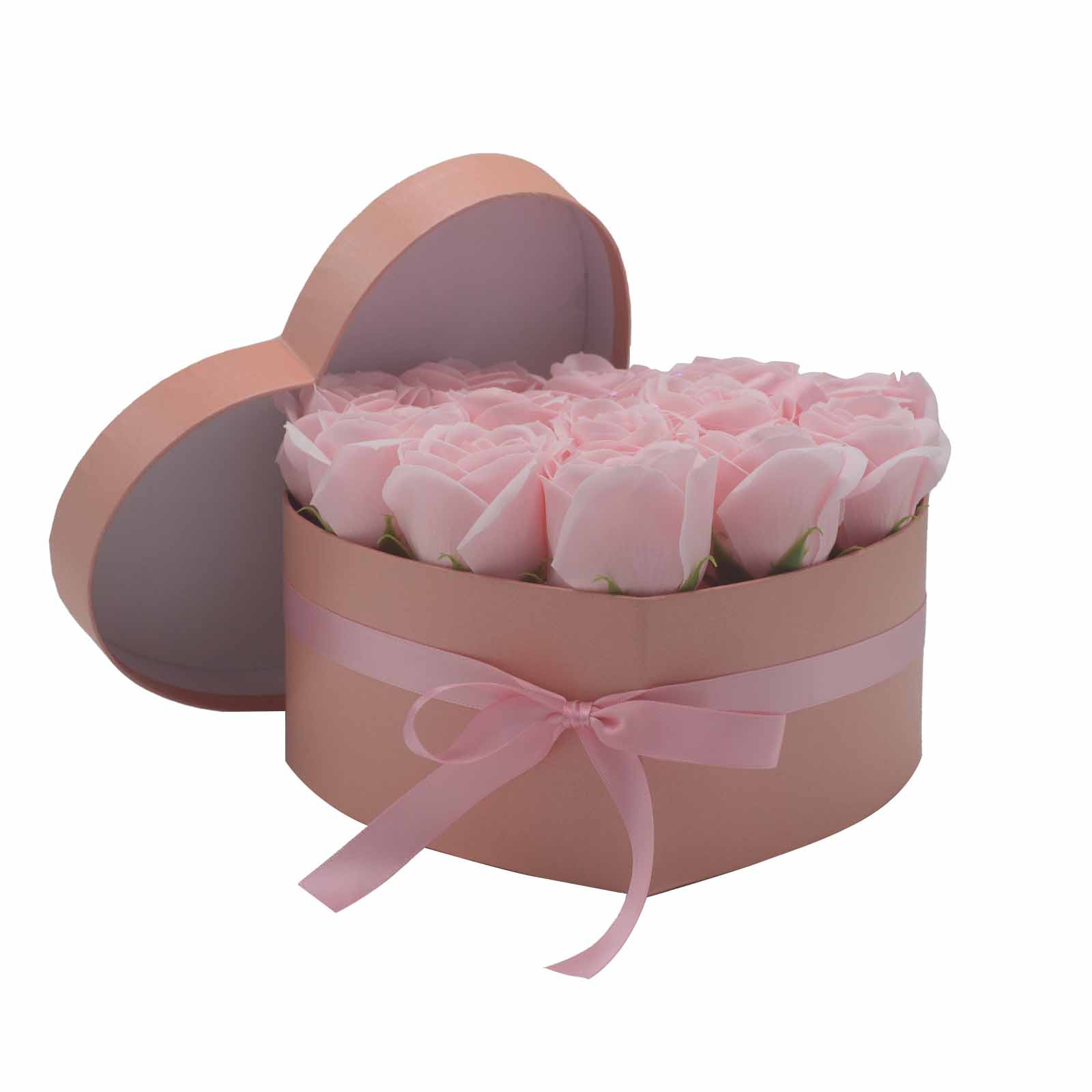 Ancient Wisdom Soap Flower Gift Bouquet - 13 Pink Roses - Heart