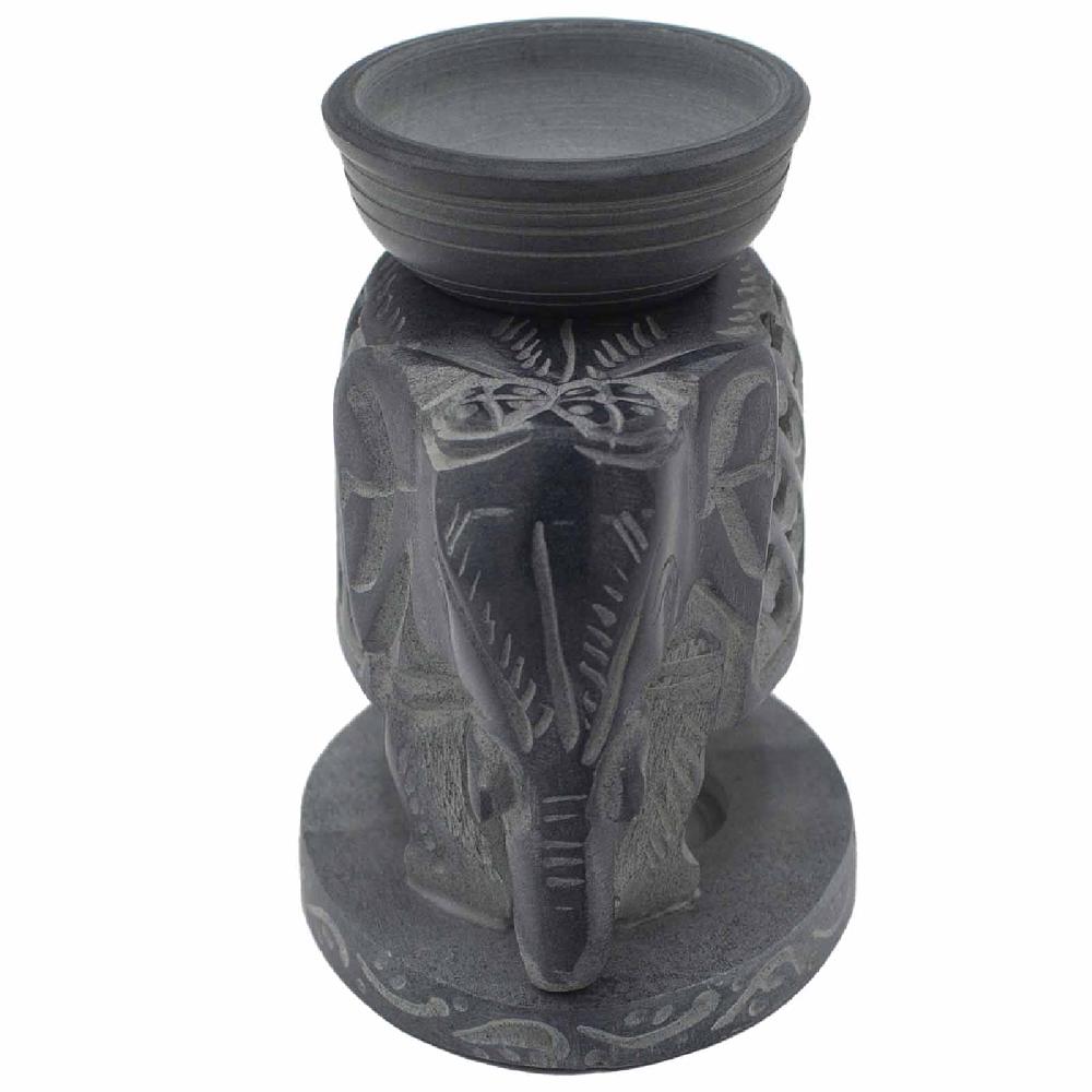 Ancient Wisdom Soapstone Oil Burner 10.5cm - Standing Elephant