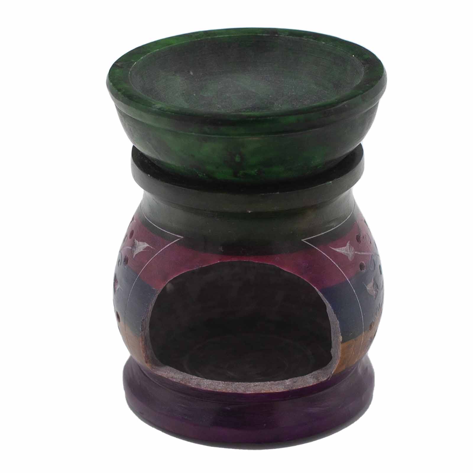 Ancient Wisdom Soapstone Oil Burner 10cm - Flower Of Life - Five Colours