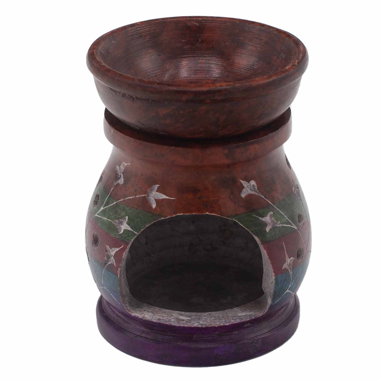 Ancient Wisdom Soapstone Oil Burner 10cm - Hamsa - Five Colours