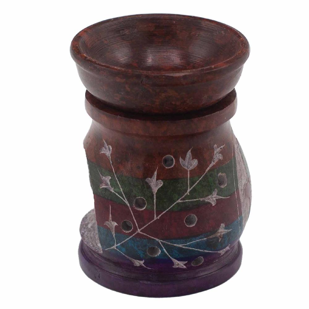 Ancient Wisdom Soapstone Oil Burner 10cm - Hamsa - Five Colours