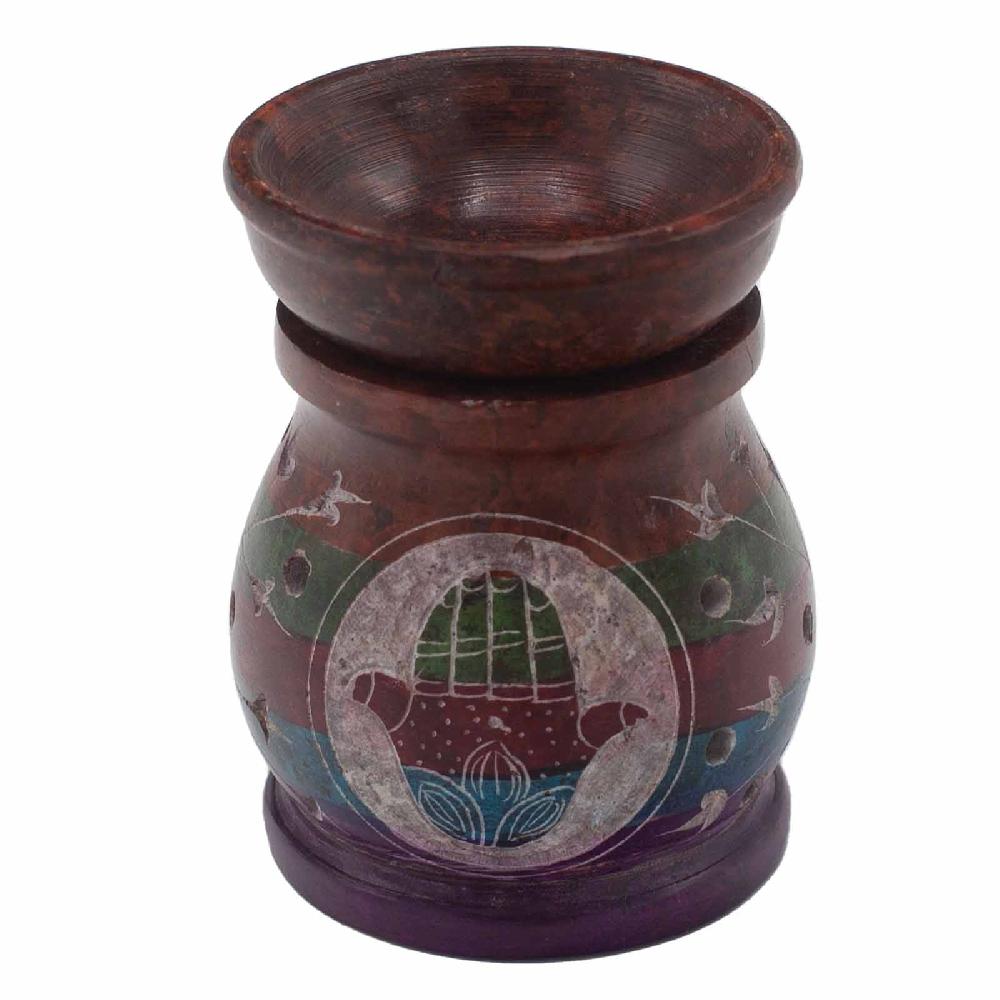 ancient wisdom Soapstone Oil Burner 10cm - Hamsa - Five Colours