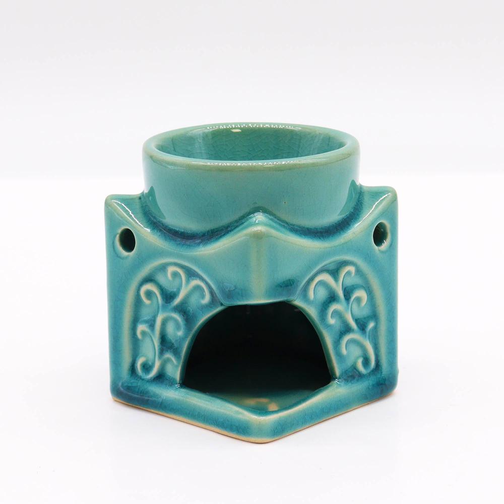 Ancient Wisdom Square Buddha Oil Burner - Soft Turquoise