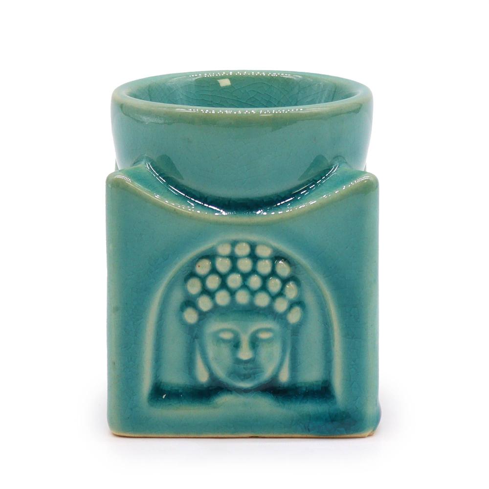 ancient wisdom Square Buddha Oil Burner - Soft Turquoise