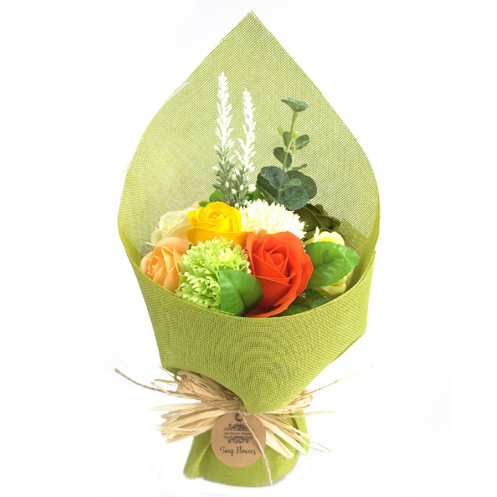 Ancient Wisdom Standing Soap Flower Bouquet - Green Yellow