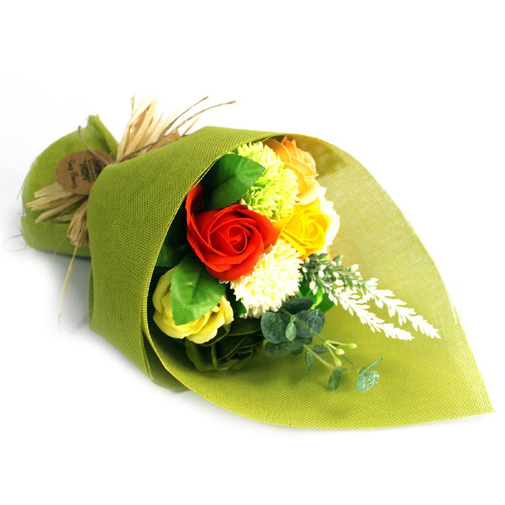 ancient wisdom Standing Soap Flower Bouquet - Green Yellow