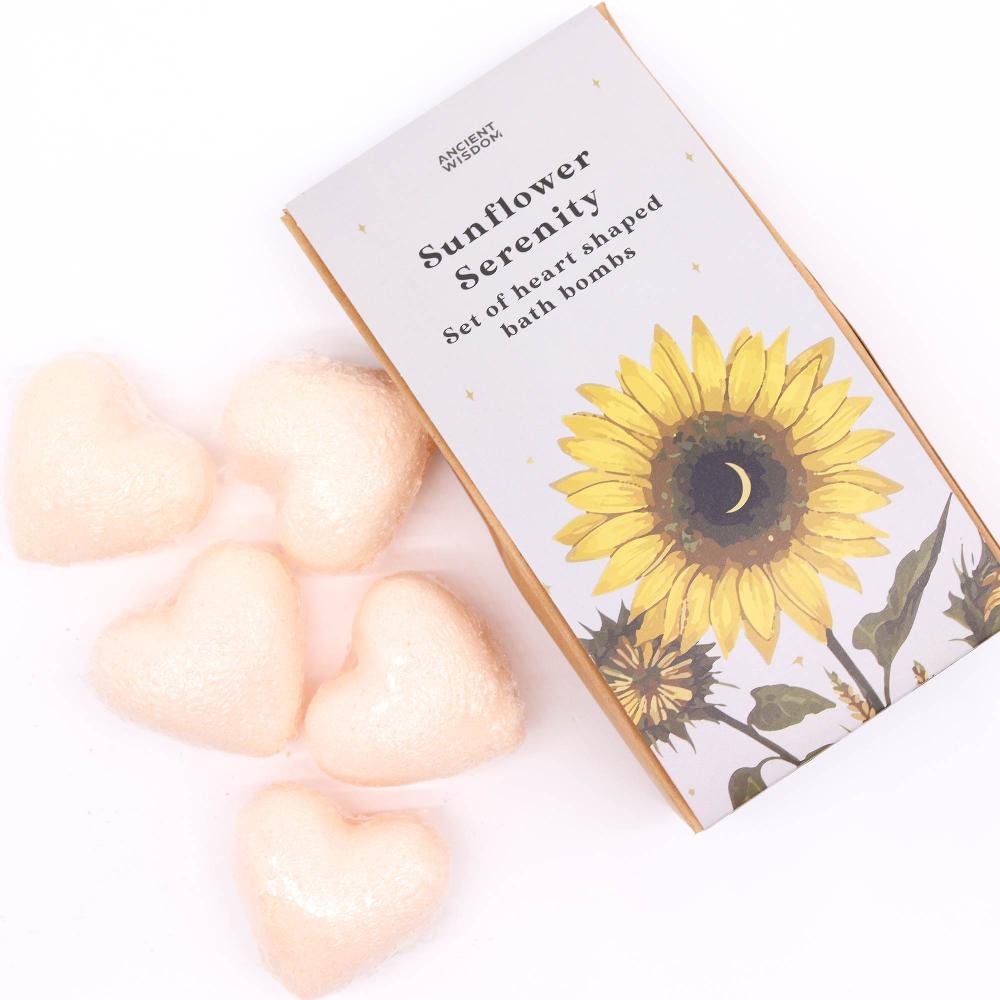 Ancient Wisdom Sunflower Serenity Bath Heart Gift Set