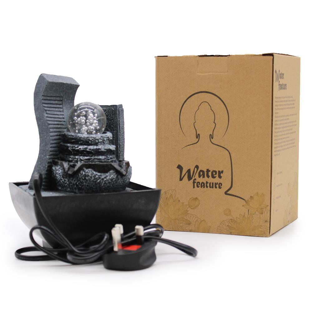 Ancient Wisdom Tabletop Water Feature - 18cm - Cascading Rock Formation