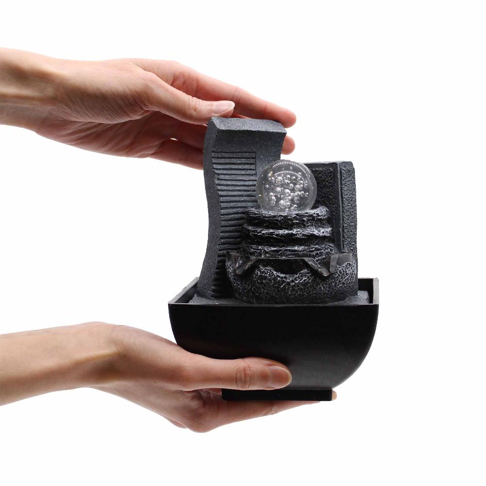 Ancient Wisdom Tabletop Water Feature - 18cm - Cascading Rock Formation