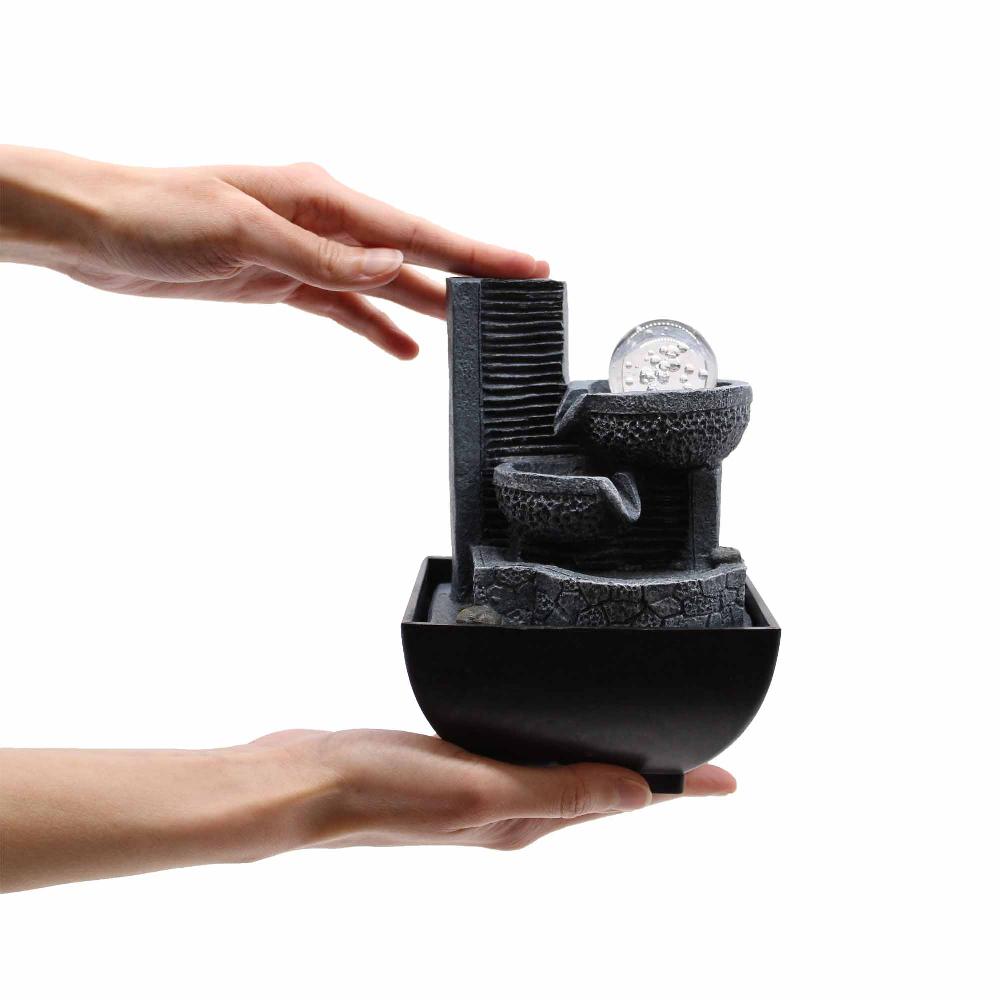 Ancient Wisdom Tabletop Water Feature - 18cm - Relaxing Pouring Pots