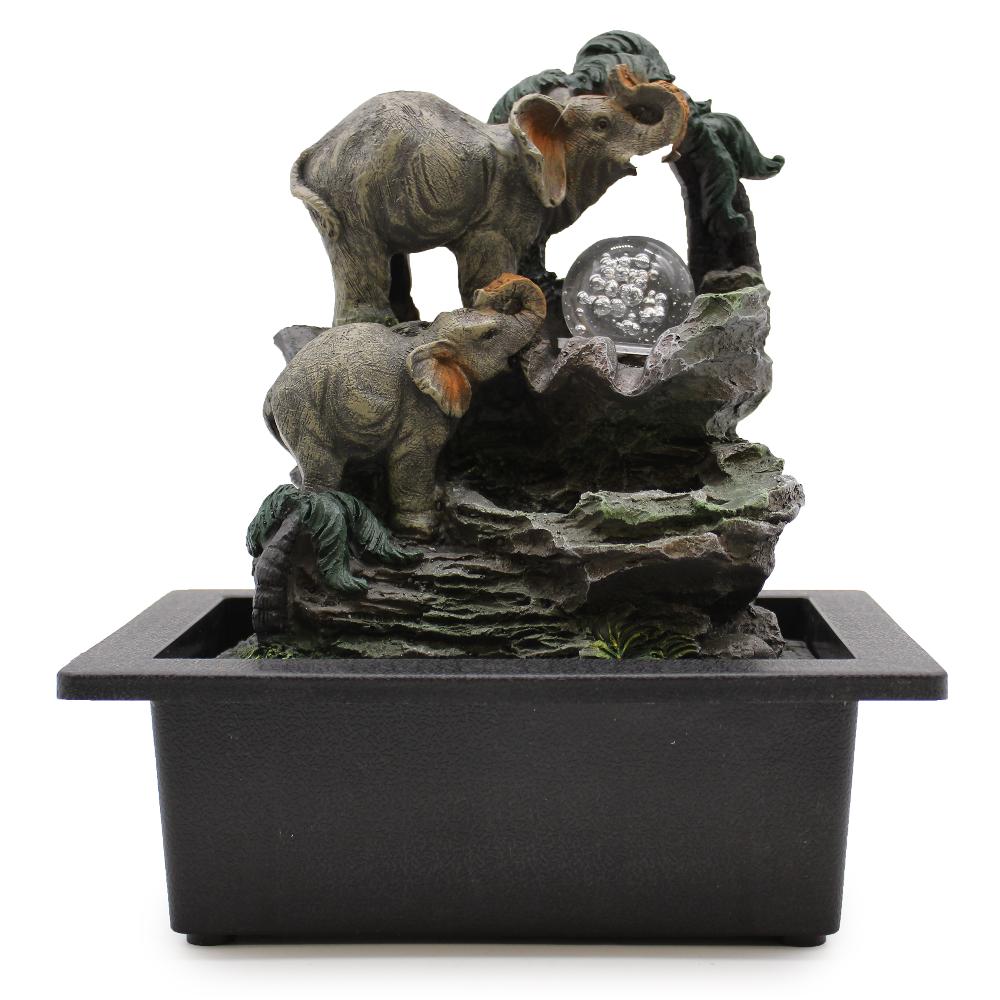 ancient wisdom Tabletop Water Feature - 30cm - Elephant Family