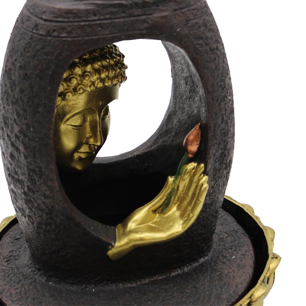Ancient Wisdom Tabletop Water Feature - 30cm - Golden Buddha & Vitarka Mudra
