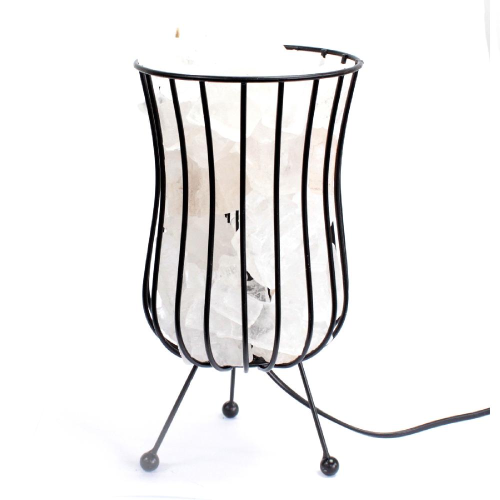 Ancient Wisdom Tall Salt Rock Brazier White Salt Chunks Cable & Bulb