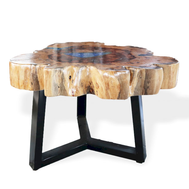 Ancient Wisdom Tamarind And Resin Coffee Table - Sky Blue