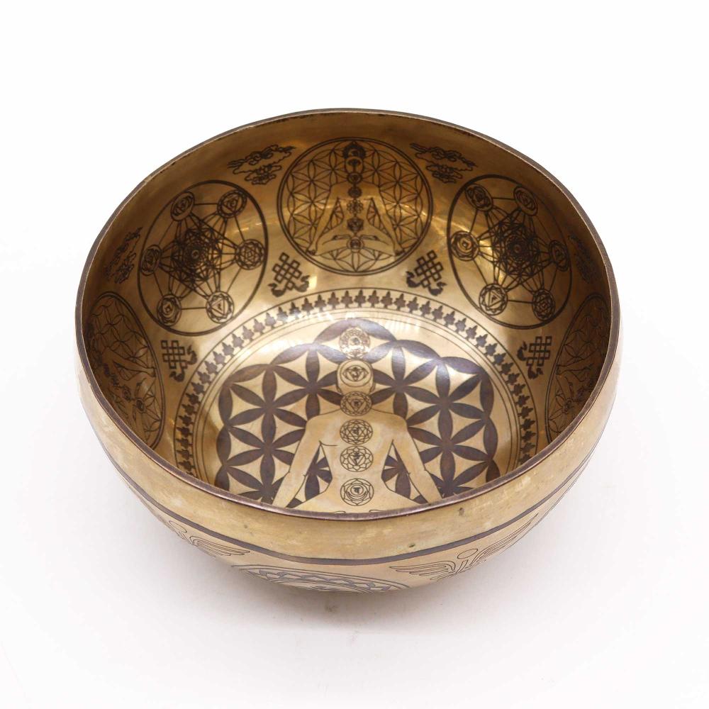 Ancient Wisdom Tibetan Healing Engraved Bowl - 16cm - 7 Chakras