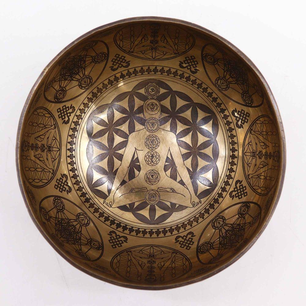 Ancient Wisdom Tibetan Healing Engraved Bowl - 16cm - 7 Chakras