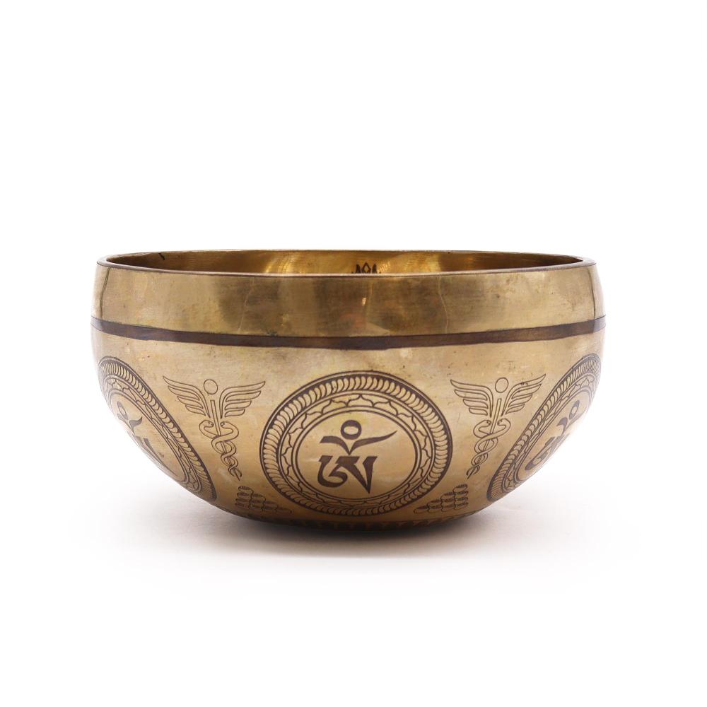 ancient wisdom Tibetan Healing Engraved Bowl - 16cm - Bodhi Tree Buddha