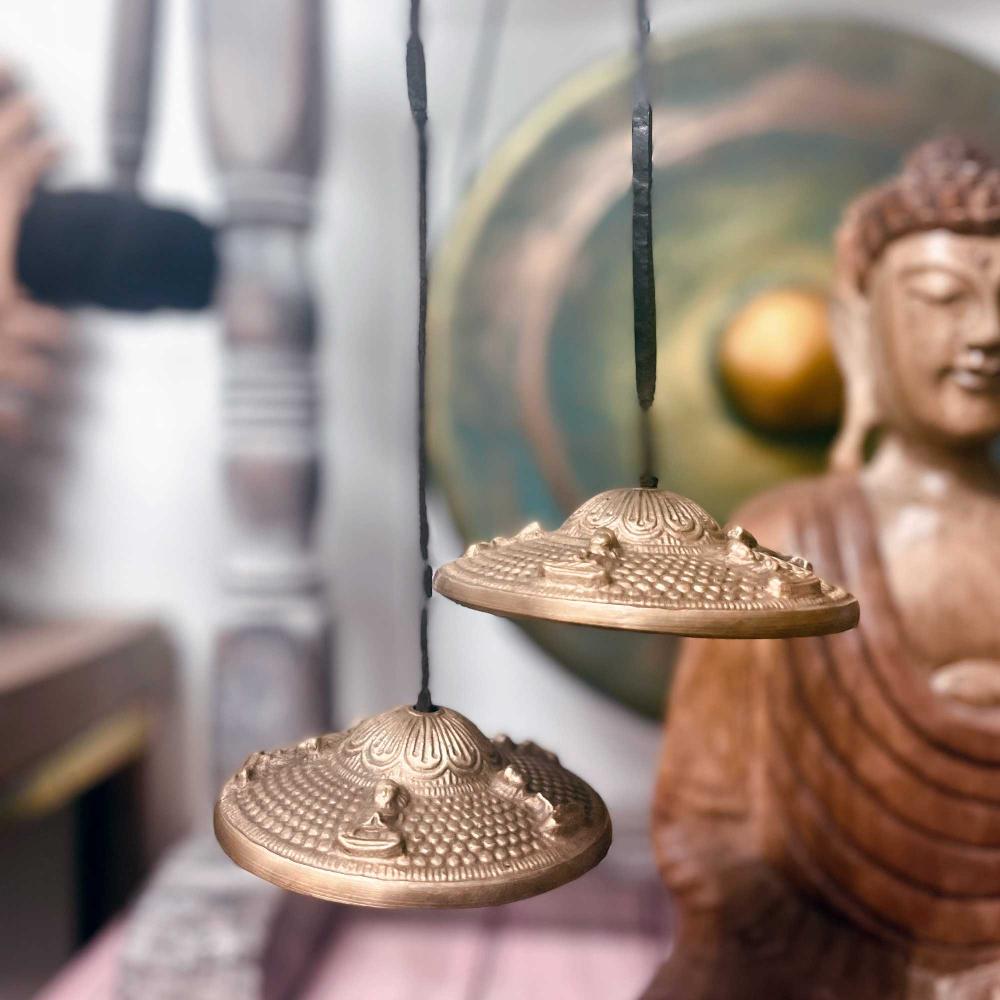 Ancient Wisdom Tibetan Tingsha - Five Buddhas - Approx 9.5cm