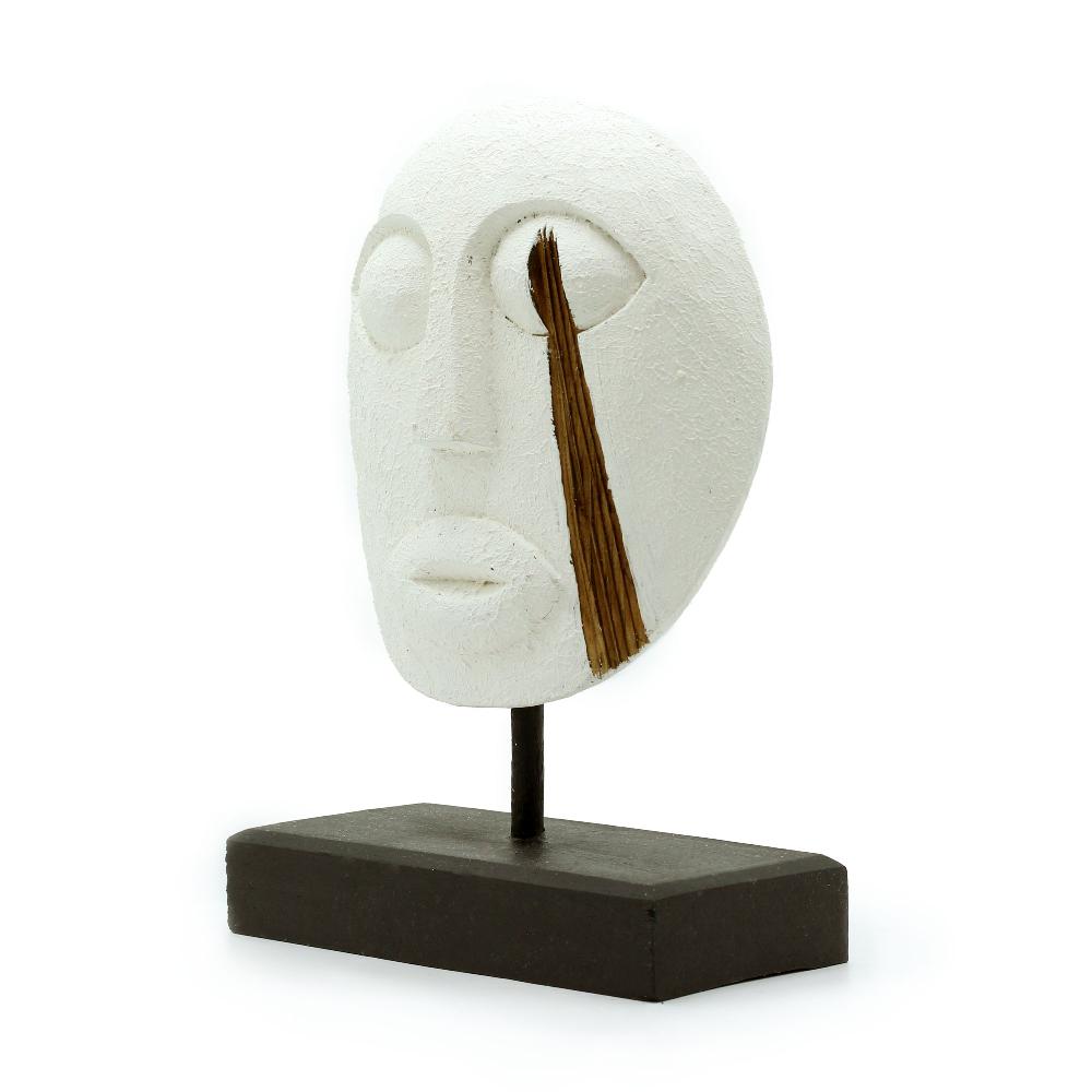 Ancient Wisdom Timor Tribal Decorative Mask - White 27x20cm