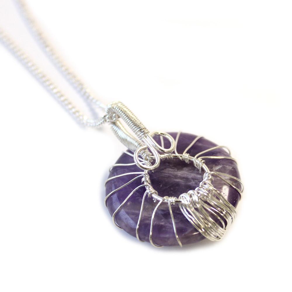 Ancient Wisdom Tree Of Life Gemstone Necklace - Amethyst