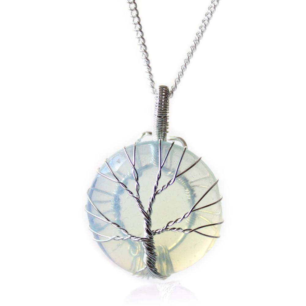 ancient wisdom Tree of Life Gemstone Necklace - Opalite