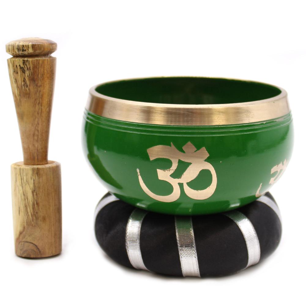 ancient wisdom Tree of Life Singing Bowl Set- Green 10.7cm