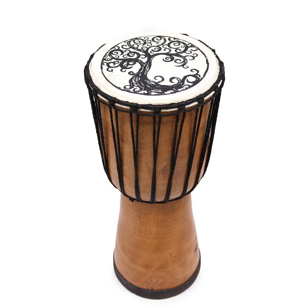 ancient wisdom Tree of Life Wide Top Djembe Drum - 40cm High