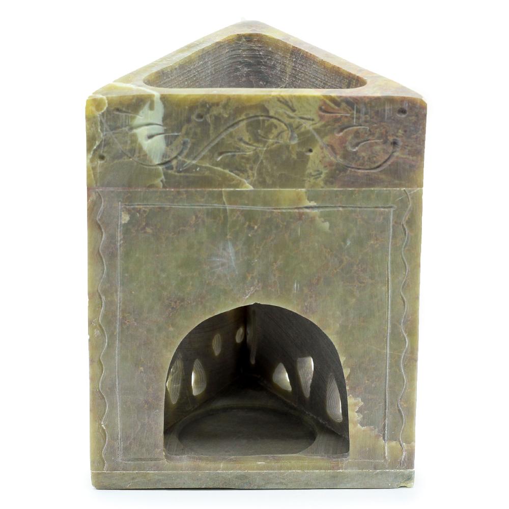 Ancient Wisdom Triangle Soapstone Oil Burner 11x9cm - Elephant