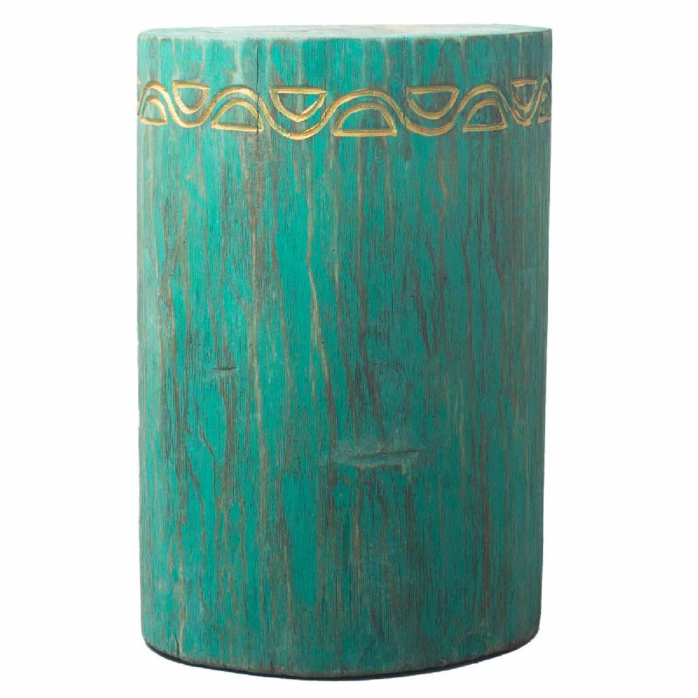 ancient wisdom Tribal Stool / Table - Albasia - Turquoise