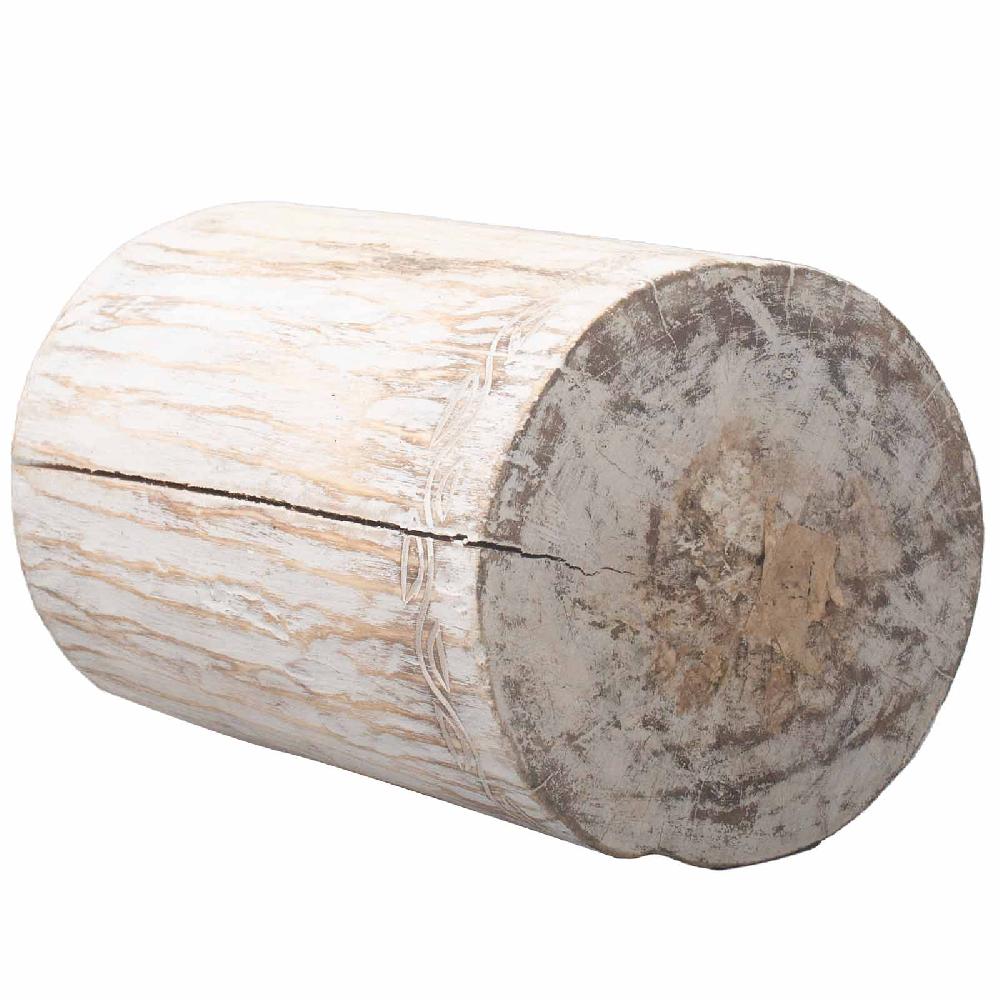 Ancient Wisdom Tribal Stool / Table - Albasia - Whitewash
