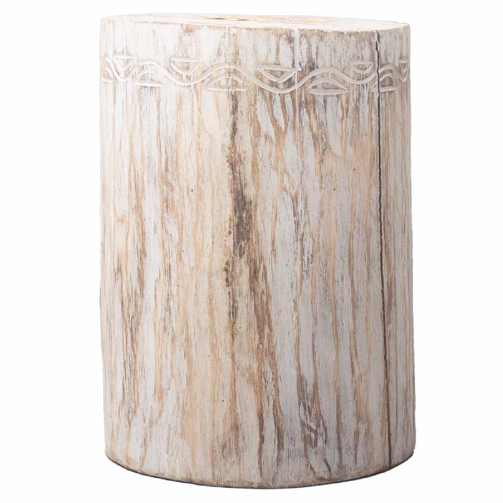 ancient wisdom Tribal Stool / Table - Albasia - Whitewash