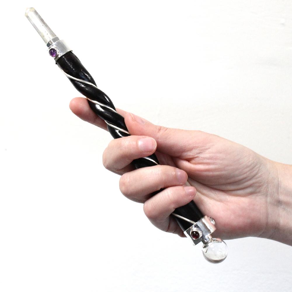 Ancient Wisdom Twisted Healing Wand - Copper Tiger Eye Star