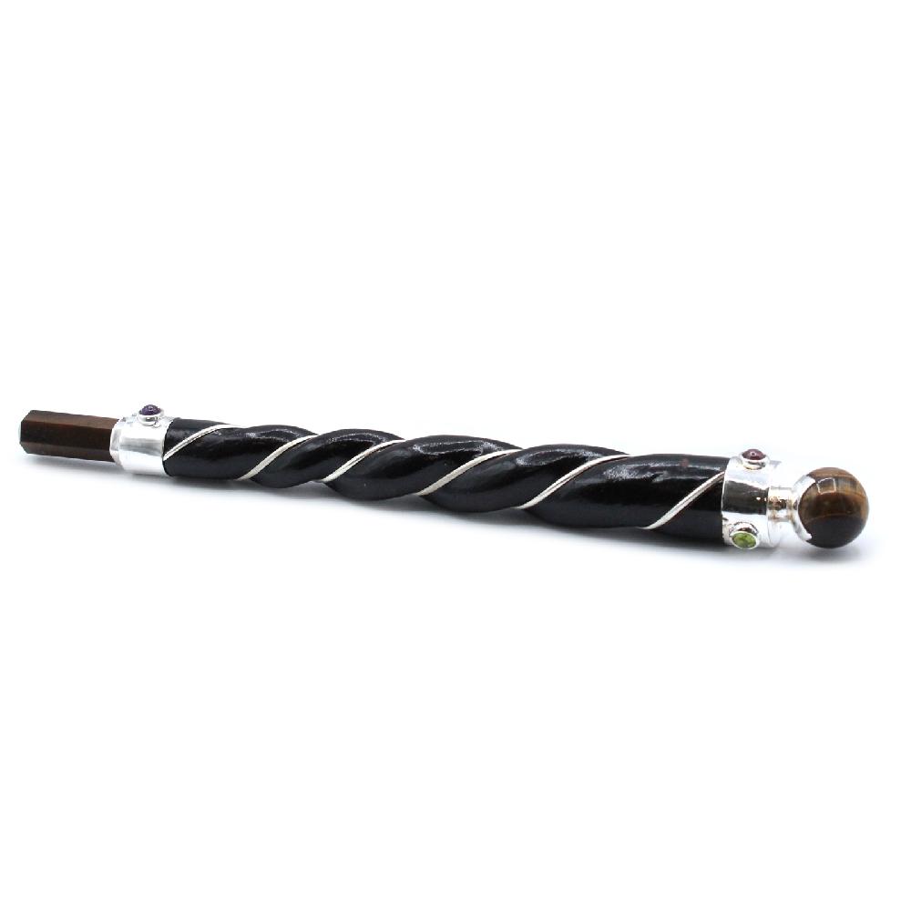 ancient wisdom Twisted Healing Wand - Copper Tiger Eye Star