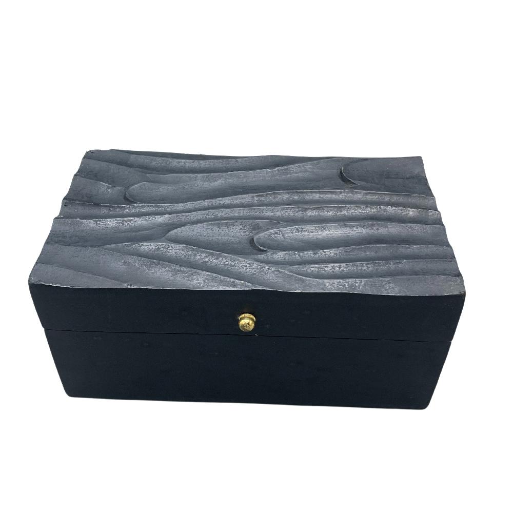 ancient wisdom Vintage Deco - Multi Purpose Box - 22x12x10cm - Black Swirls