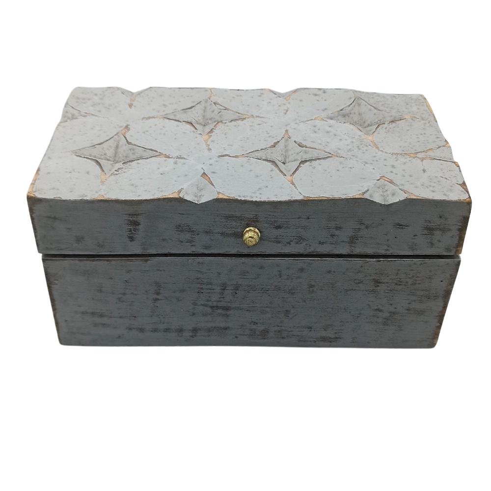 ancient wisdom Vintage Deco - Multi Purpose Box - 22x12x10cm - Grey Star