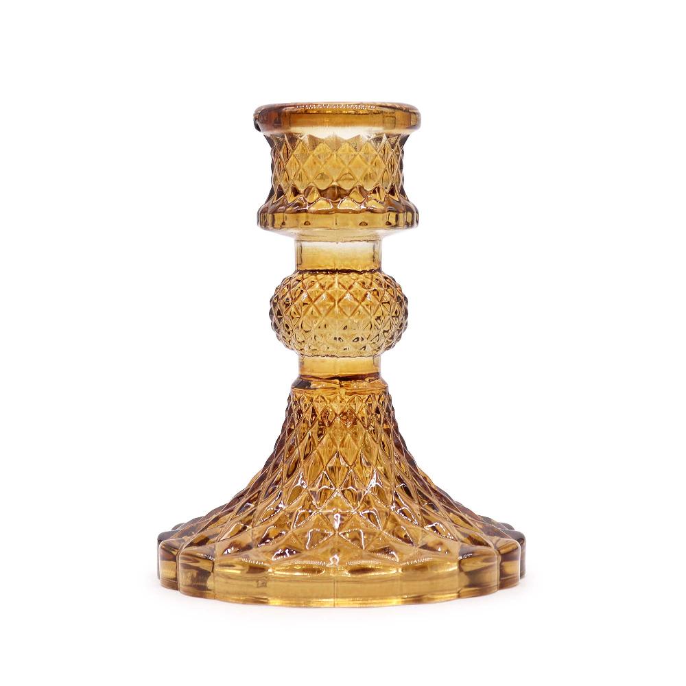 ancient wisdom Vintage Dinner Candle Holder - Antique Amber