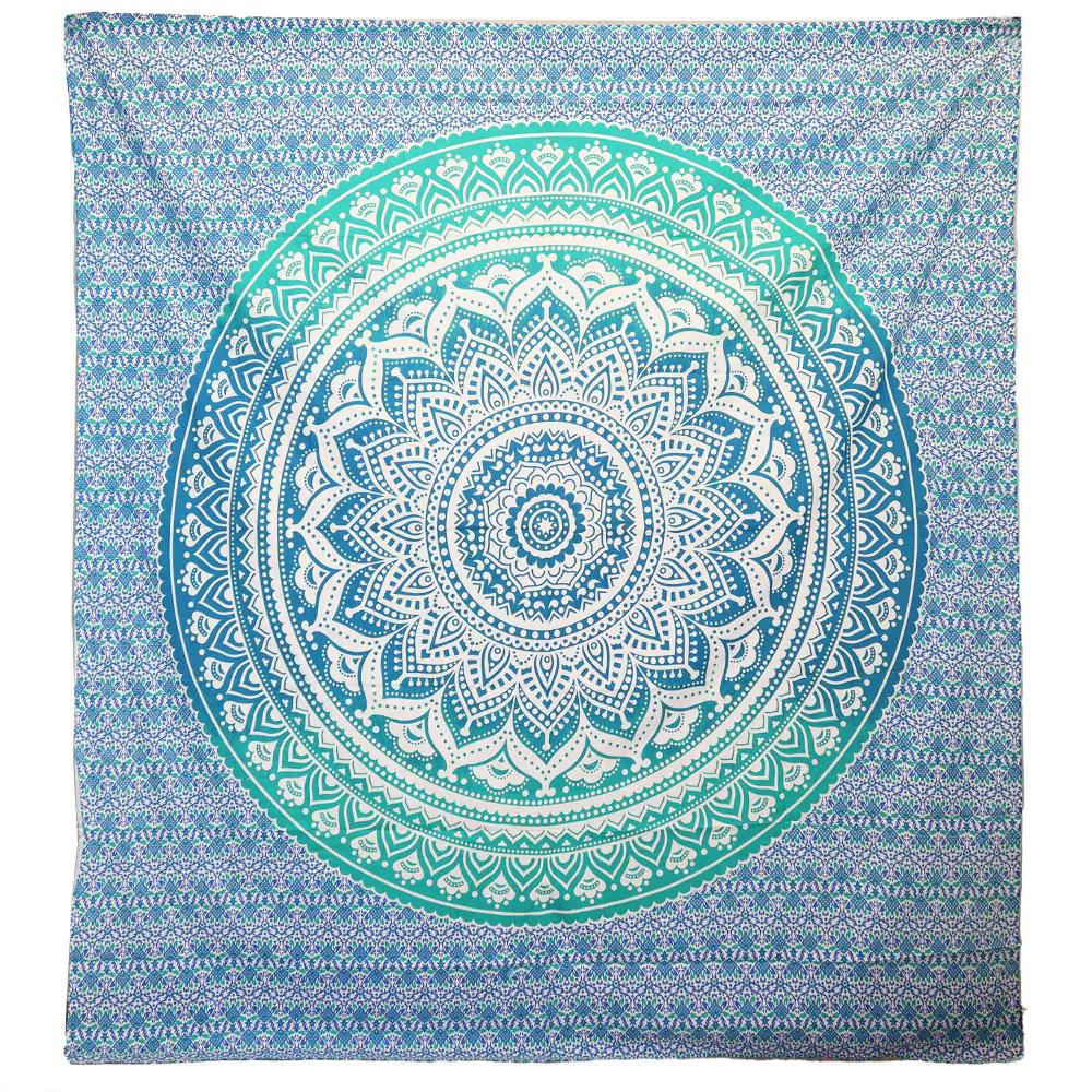 ancient wisdom Wall Hanging / Beach Spread - Umrao Mandala - Green